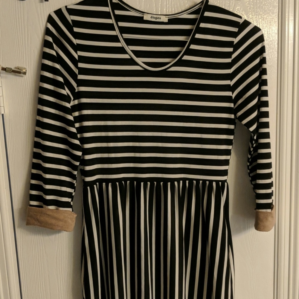 Black and White striped maxi dresss
